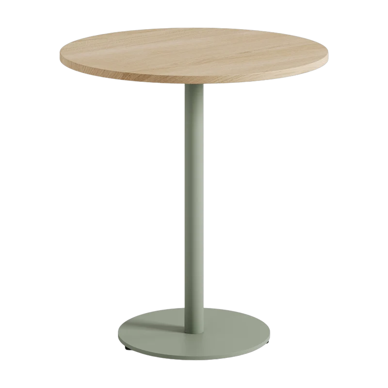 Table à manger ronde en chêne et piétement en acier gris 70 x 75 cm Moka - TIPTOE