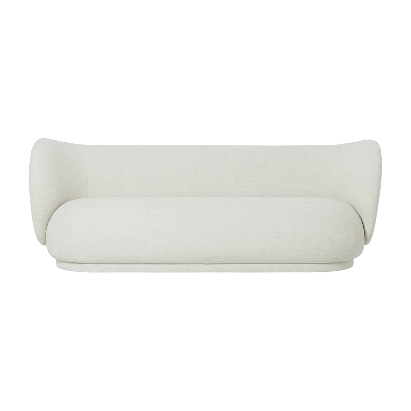 Canapé 3 places bouclé blanc 210 cm Rico - Ferm living