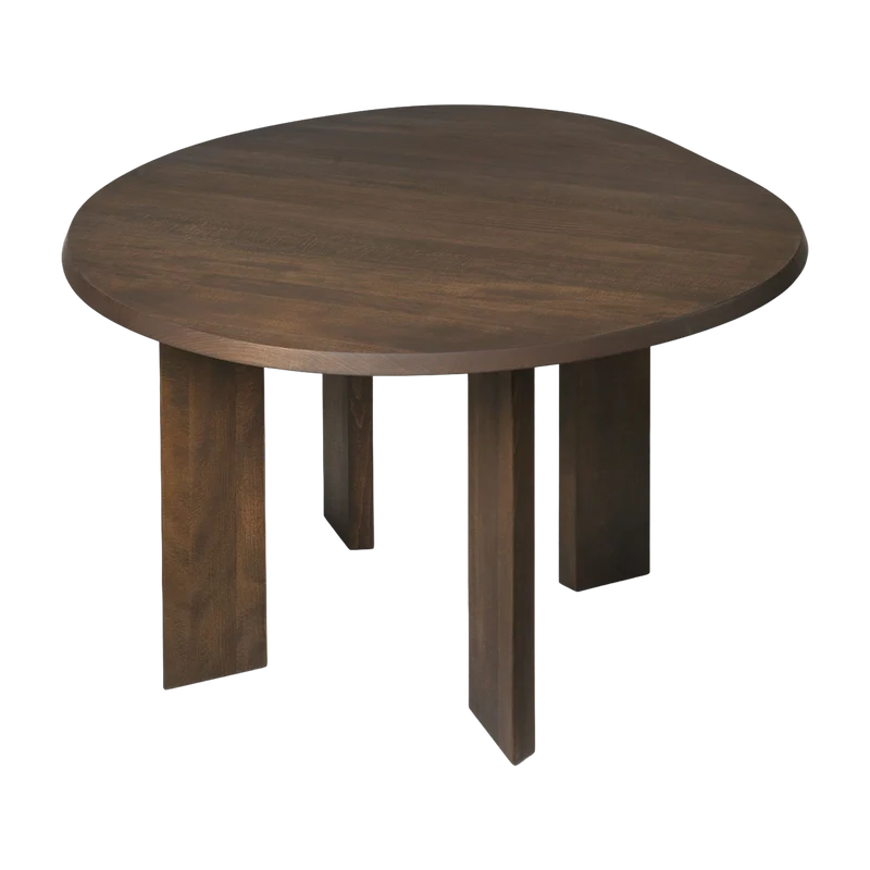 Table à manger asymétrique en hêtre marron foncé 115 cm Tarn - Ferm Living