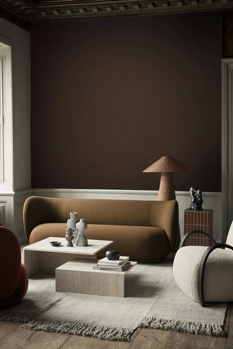 Tables basses gigognes en travertin cashmere Distinct - Ferm Living
