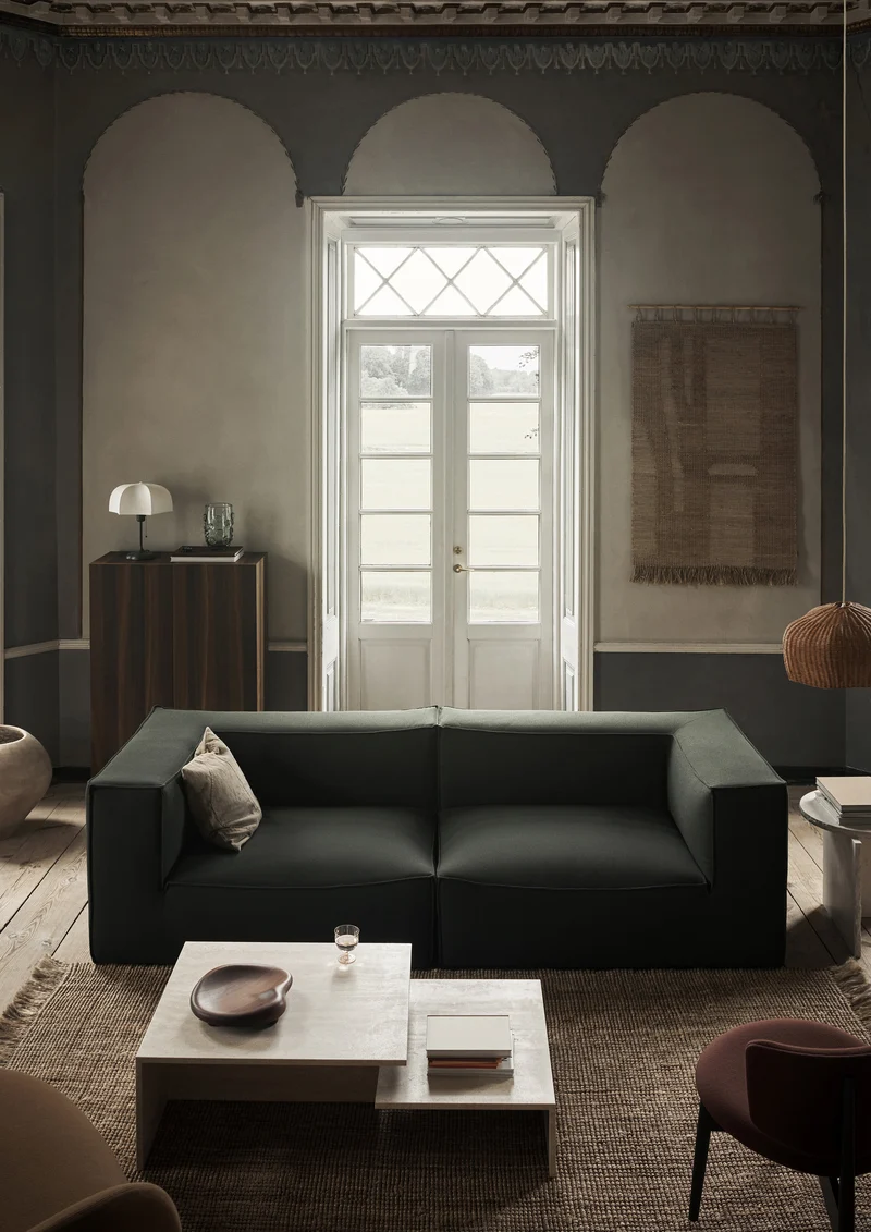 Tables basses gigognes en travertin cashmere Distinct - Ferm Living