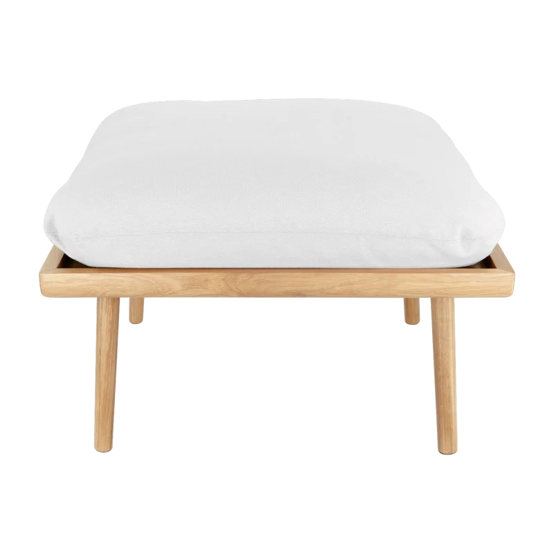 Pouf en chêne avec coussin blanc 71 x 40 cm Lounge Around - UMAGE