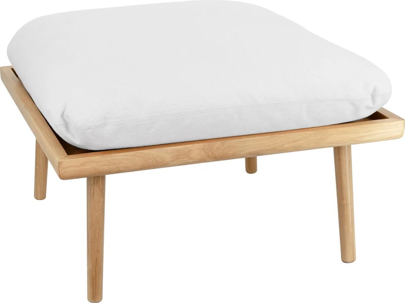 Pouf en chêne avec coussin blanc 71 x 40 cm Lounge Around - UMAGE