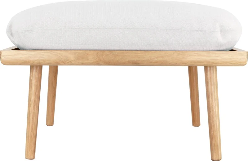 Pouf en chêne avec coussin blanc 71 x 40 cm Lounge Around - UMAGE