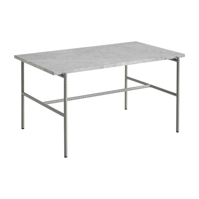 Table basse en marbre et piètement en acier gris 80 x 49 x 40 cm Rebar - Hay