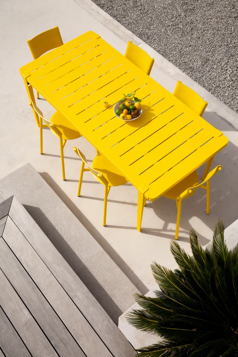 Pied d'extérieur en acier jaune 75 cm Midi - TIPTOE