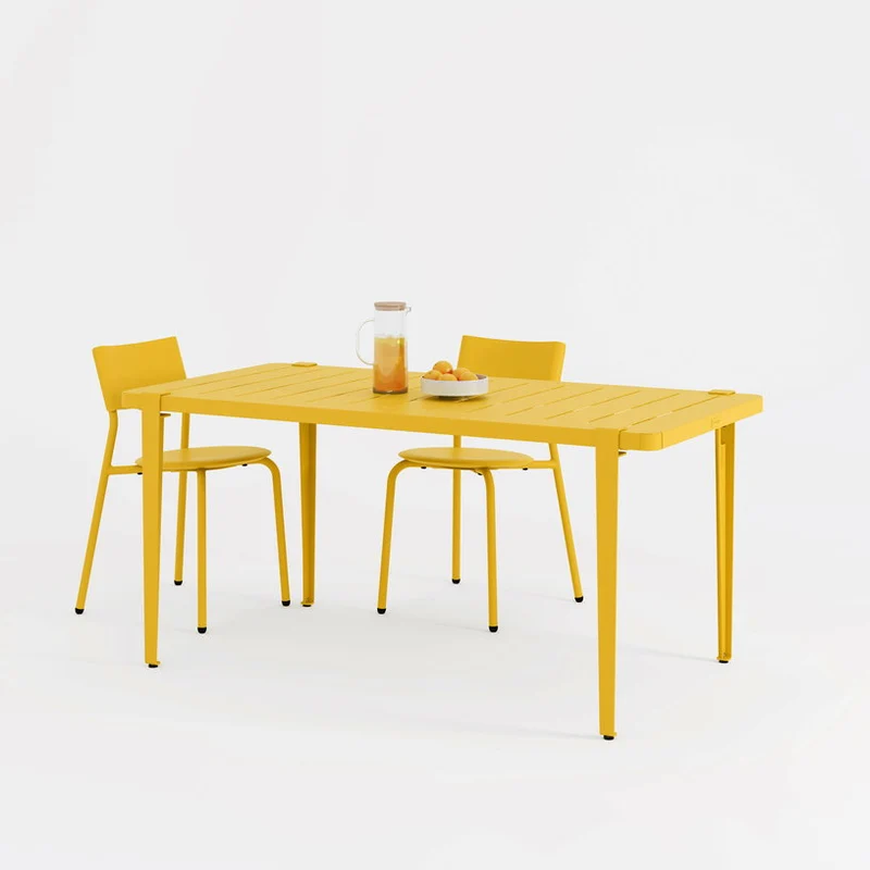 Table à manger en acier jaune 160 x 80 x 75 cm Midi - TIPTOE