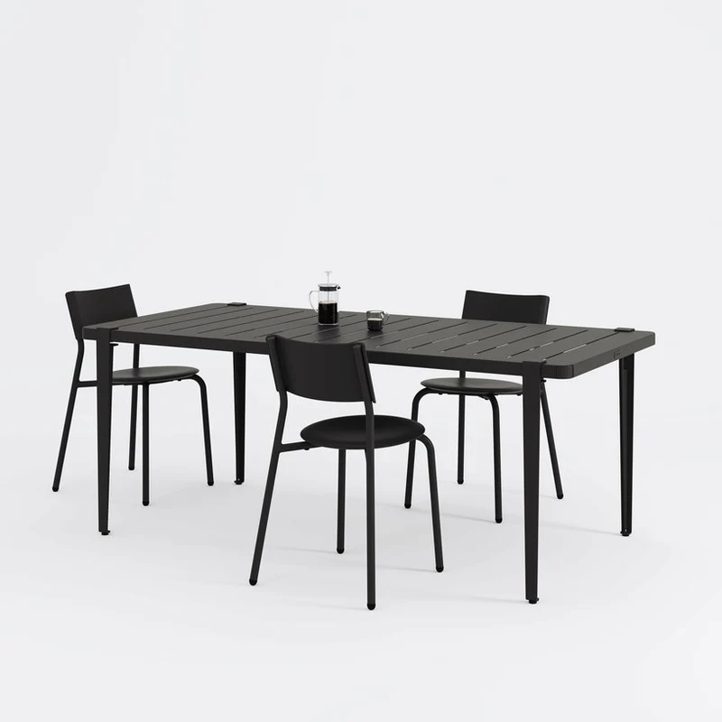 Table à manger en acier noir 190 x 90 x 75 cm Midi - TIPTOE