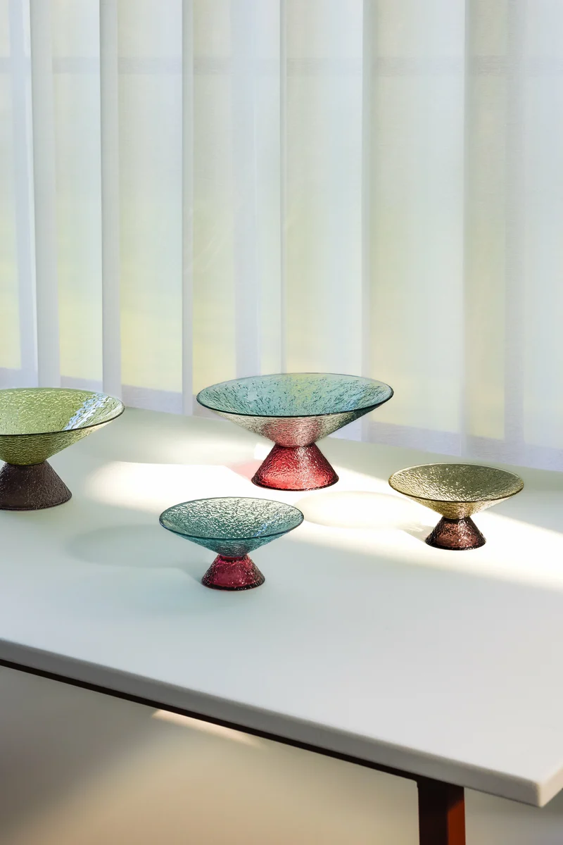 Bol rond en verre rouge 25x12 cm Bonbon - Hübsch