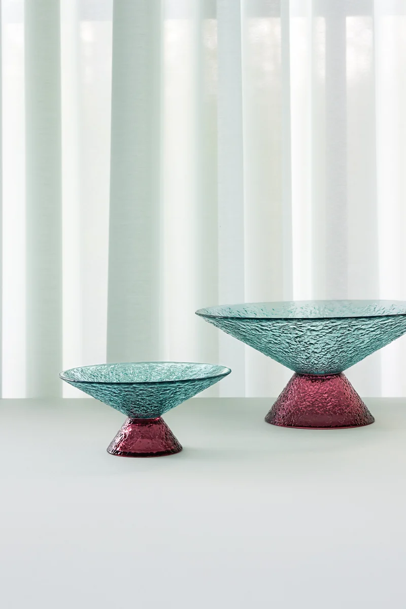 Bol rond en verre rouge 25x12 cm Bonbon - Hübsch