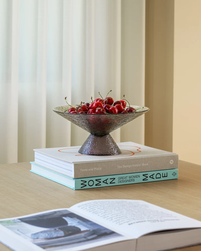Bol rond en verre vert 25x12 cm Bonbon - Hübsch