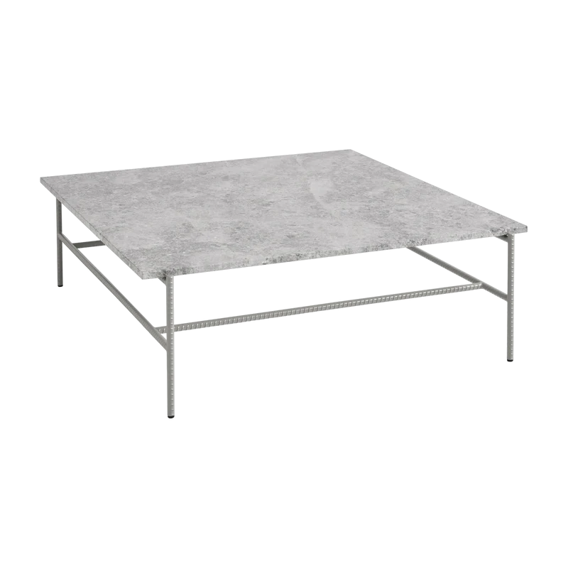 Table basse en marbre et piètement en acier gris 100 x 104 x 33 cm Rebar - Hay