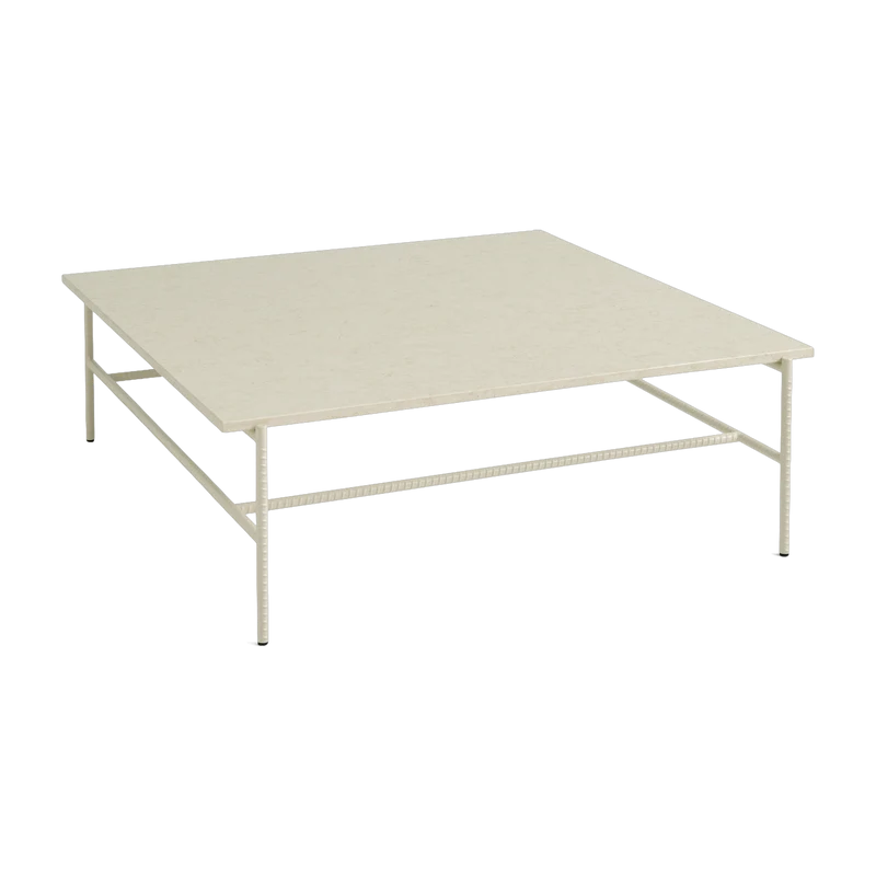 Table basse en marbre et piètement en acier beige100 x 104 x 33 cm Rebar - Hay
