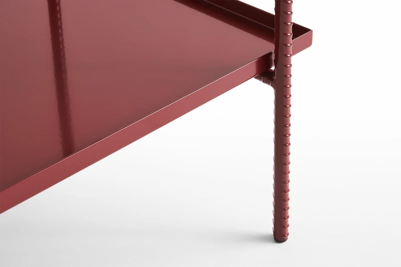 Table d'appoint en marbre et piètement en acier rouge 55 cm Rebar - Hay