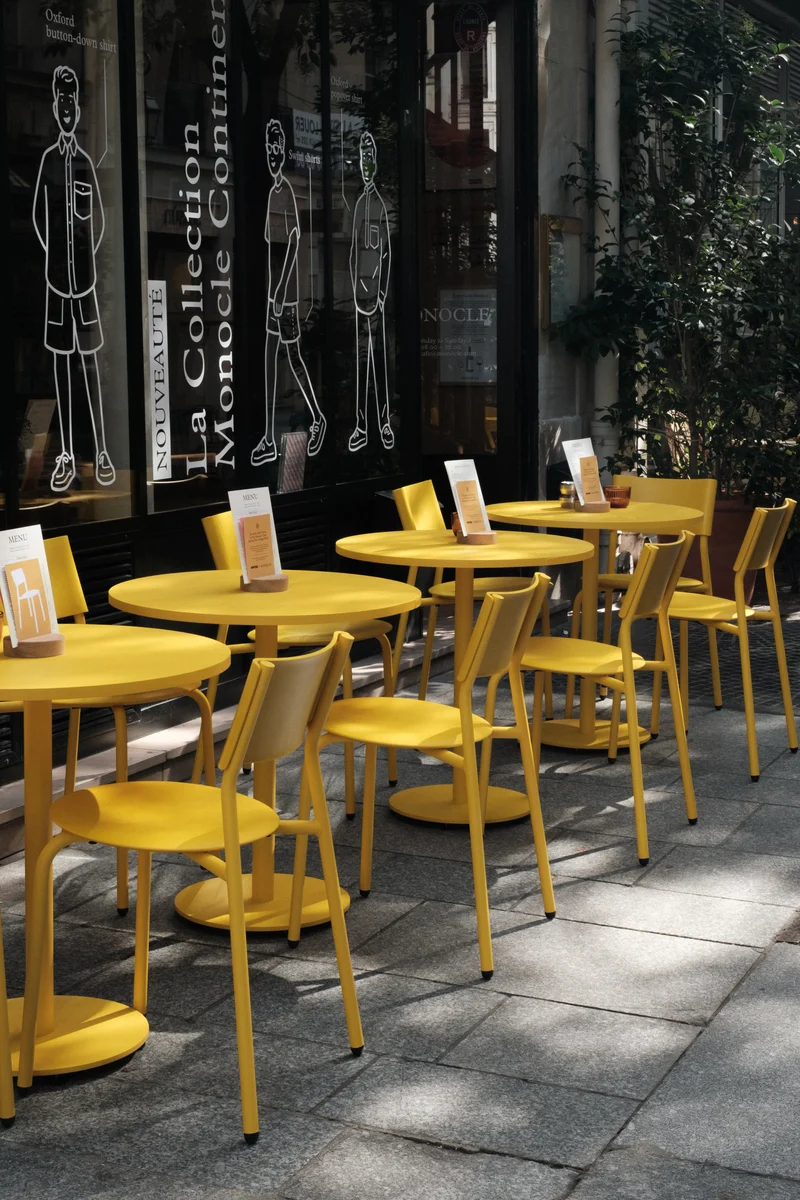 Chaise de jardin en plastique recyclé jaune Midi - TIPTOE