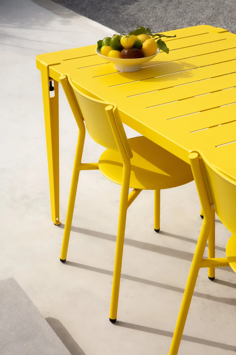 Chaise de jardin en plastique recyclé jaune Midi - TIPTOE