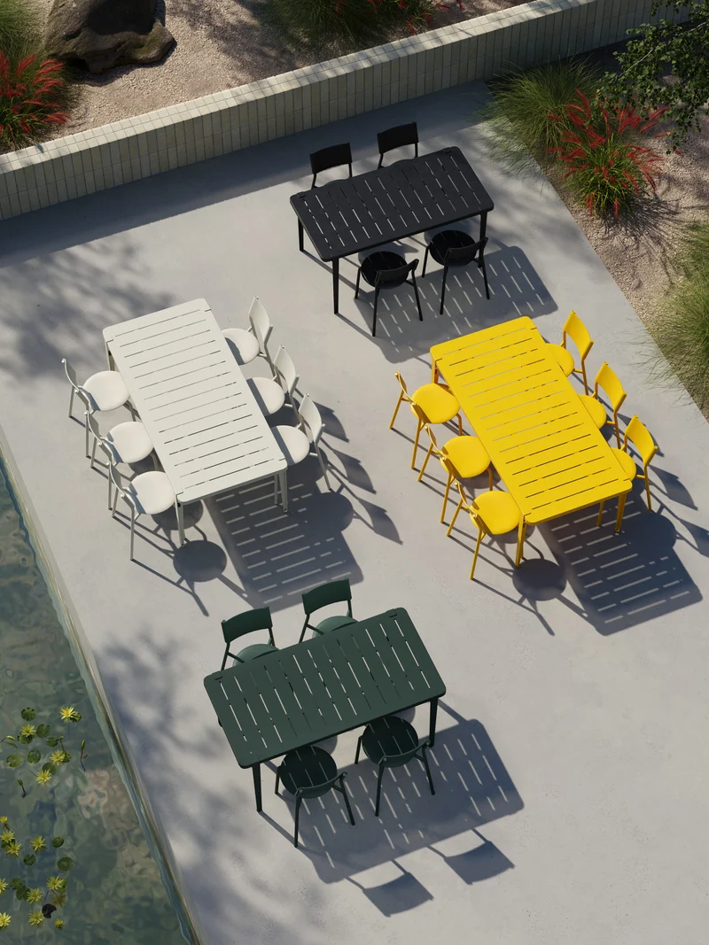 Chaise de jardin en plastique recyclé jaune Midi - TIPTOE
