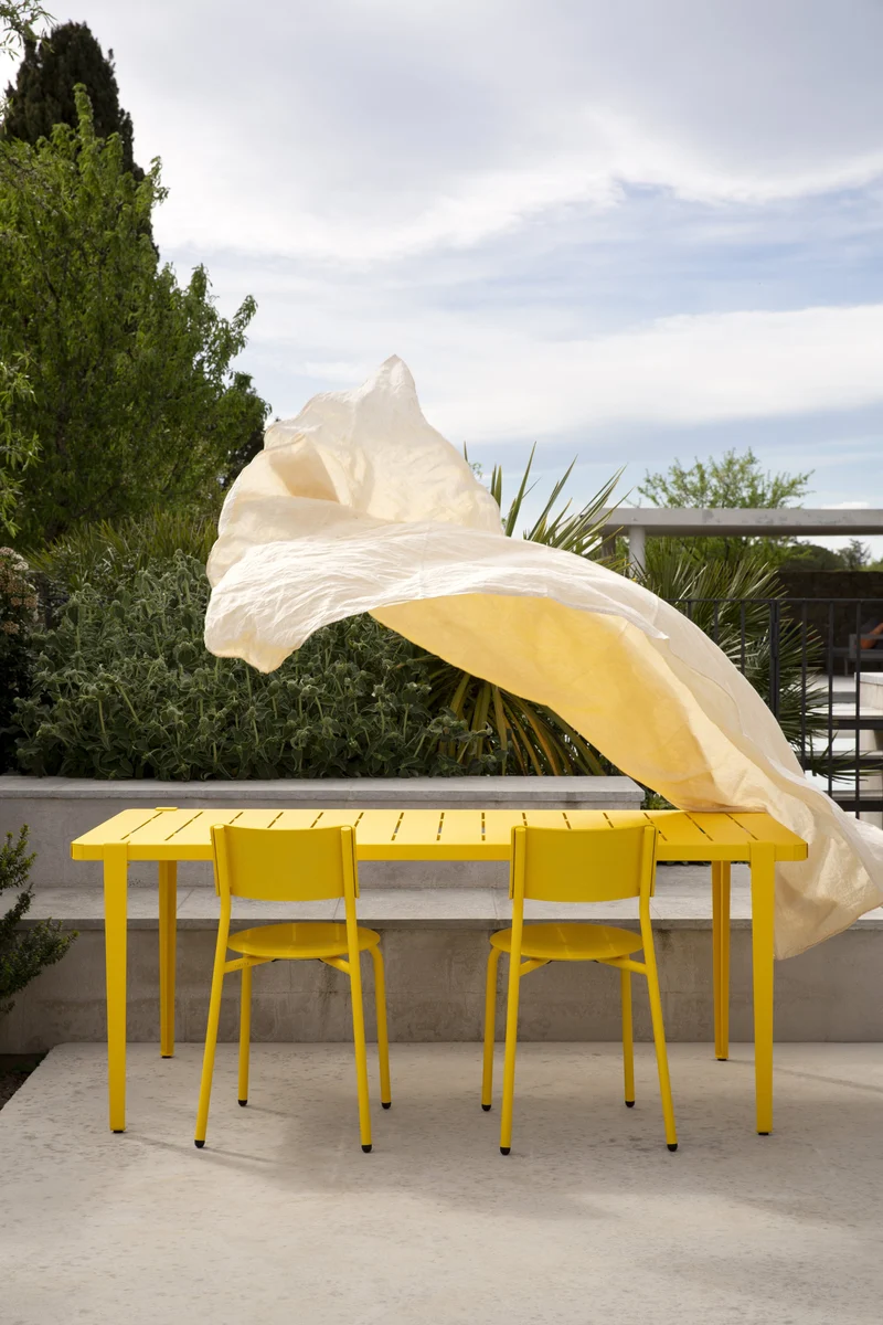 Chaise de jardin en plastique recyclé jaune Midi - TIPTOE