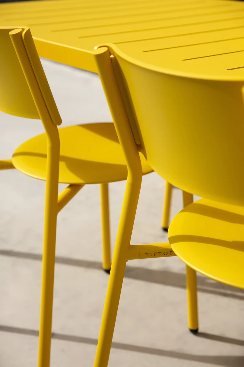 Chaise de jardin en plastique recyclé jaune Midi - TIPTOE