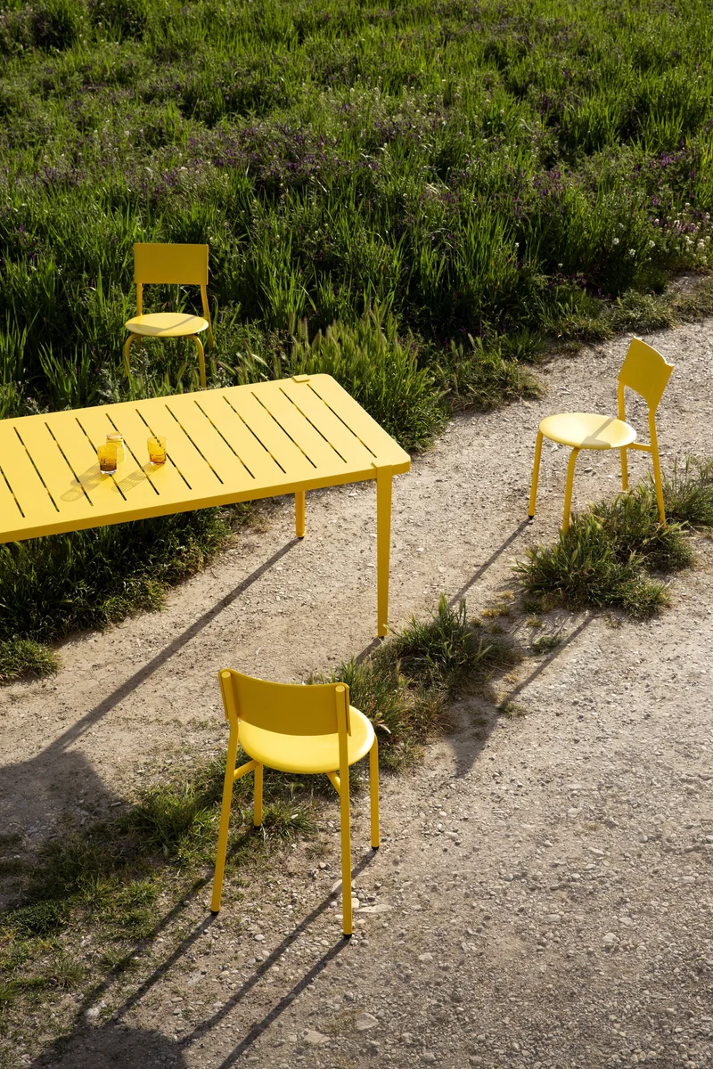 Chaise de jardin en plastique recyclé jaune Midi - TIPTOE