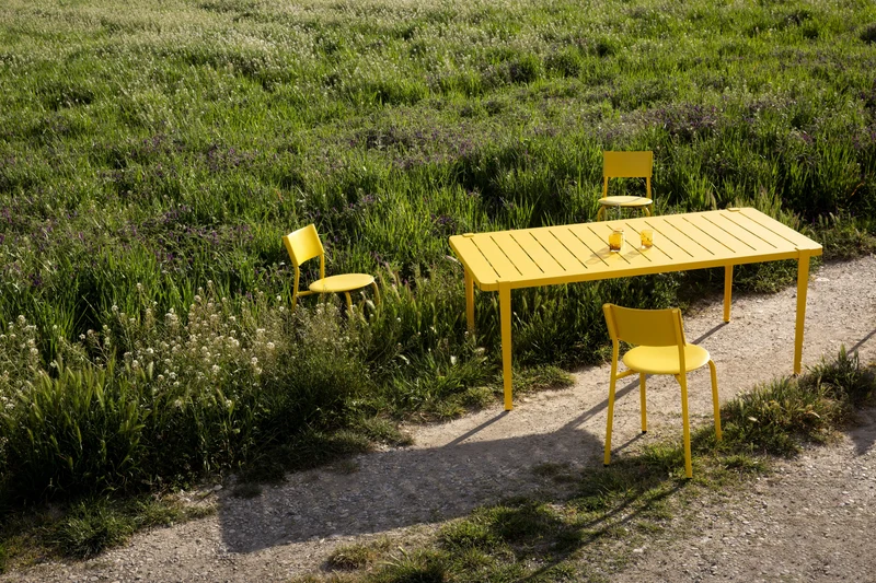 Chaise de jardin en plastique recyclé jaune Midi - TIPTOE