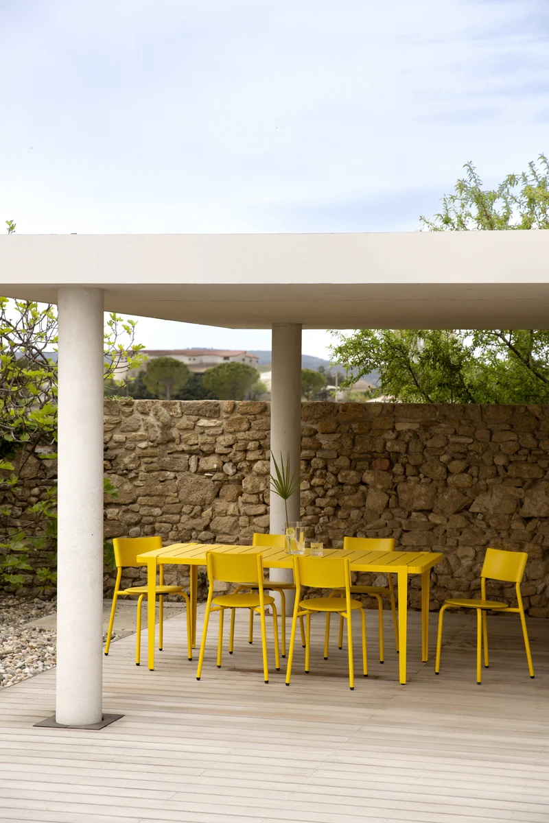 Chaise de jardin en plastique recyclé jaune Midi - TIPTOE