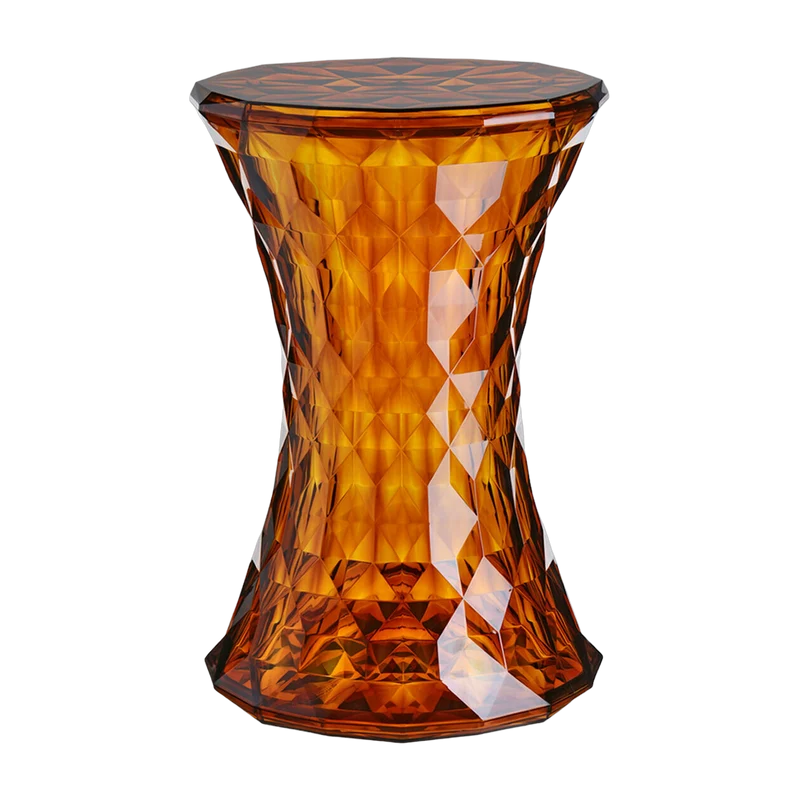 Tabouret en polycarbonate ambre 45 x 30 cm Stone - Kartell