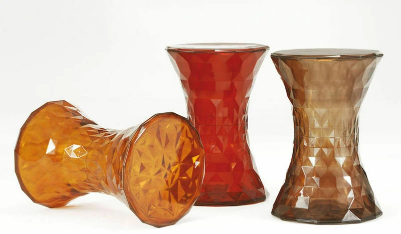 Tabouret en polycarbonate ambre 45 x 30 cm Stone - Kartell