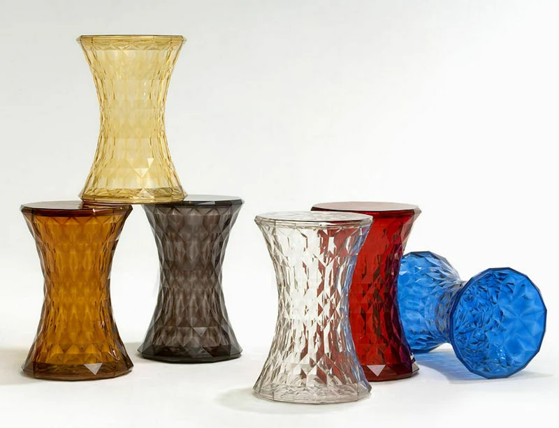 Tabouret en polycarbonate cristal 45 x 30 cm Stone - Kartell