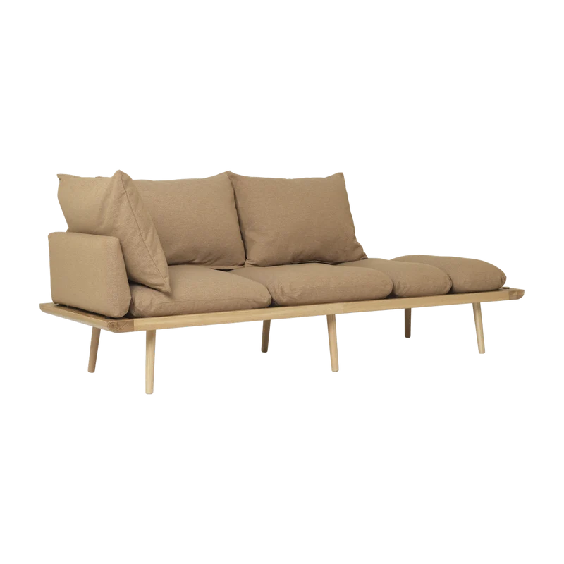 Canapé en chêne naturel et tissu marron 231 cm Lounge Around - UMAGE