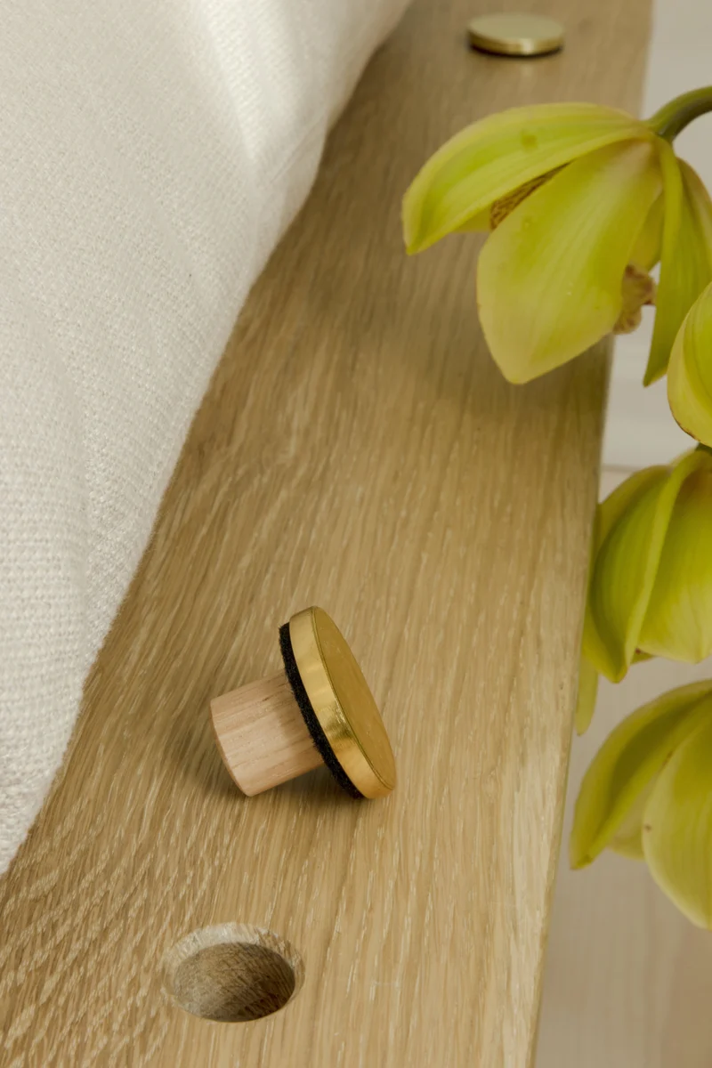 Canapé en chêne naturel et tissu marron 231 cm Lounge Around - UMAGE