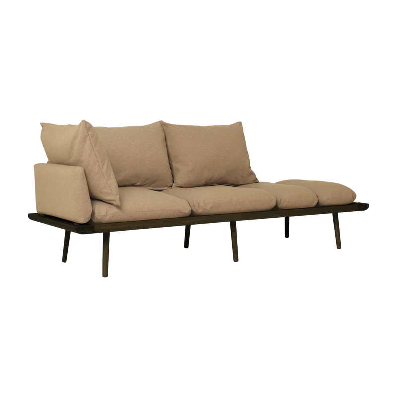 Canapé en chêne foncé et tissu marron 231 cm Lounge Around - UMAGE