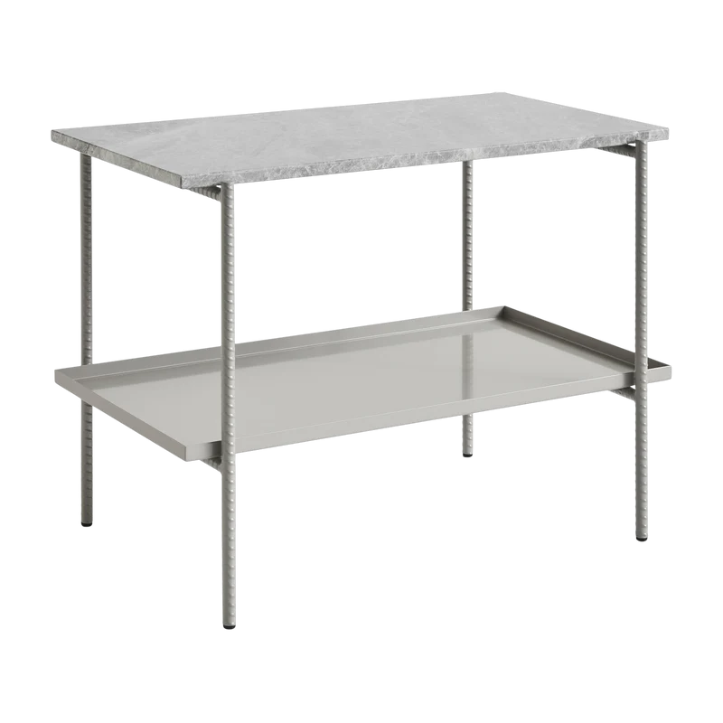Table d'appoint en marbre et piètement en acier gris 55 cm Rebar - Hay