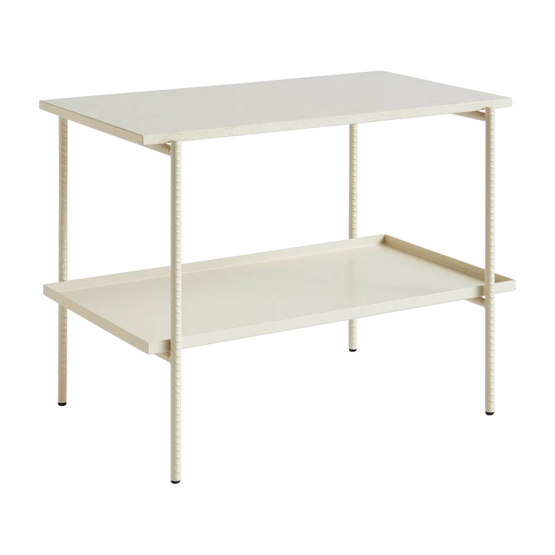 Table d'appoint en marbre et piètement en acier blanc 55 cm Rebar - Hay