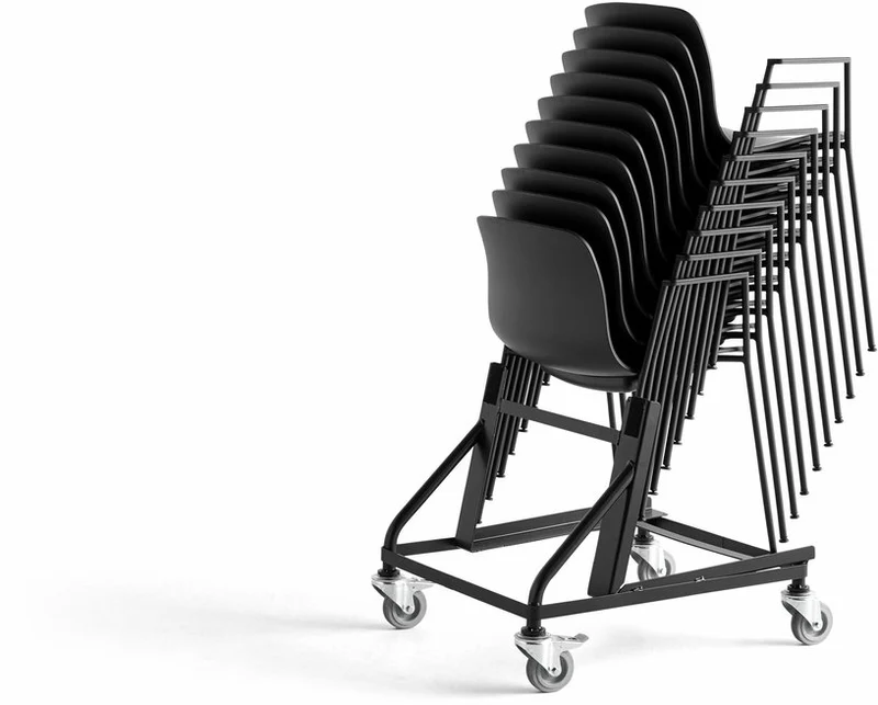Chaise avec accoudoirs en plastique recyclé vert et pieds en acier noir AAC 18 2.0 - HAY