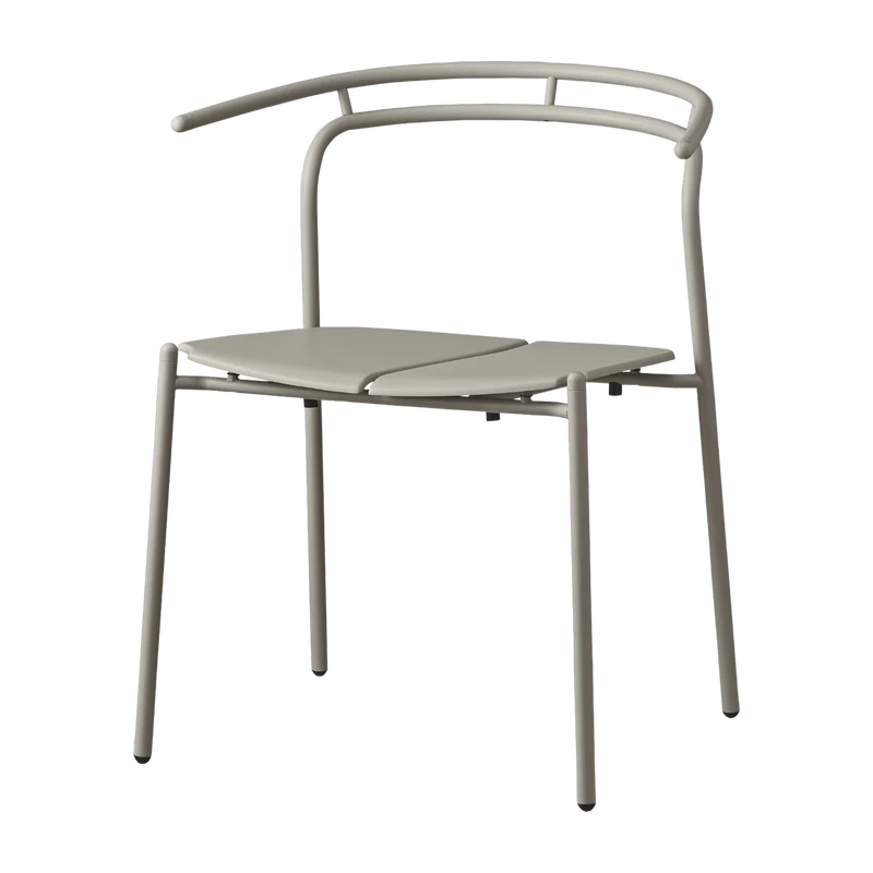 Chaise avec accoudoirs en acier taupe Novo - AYTM