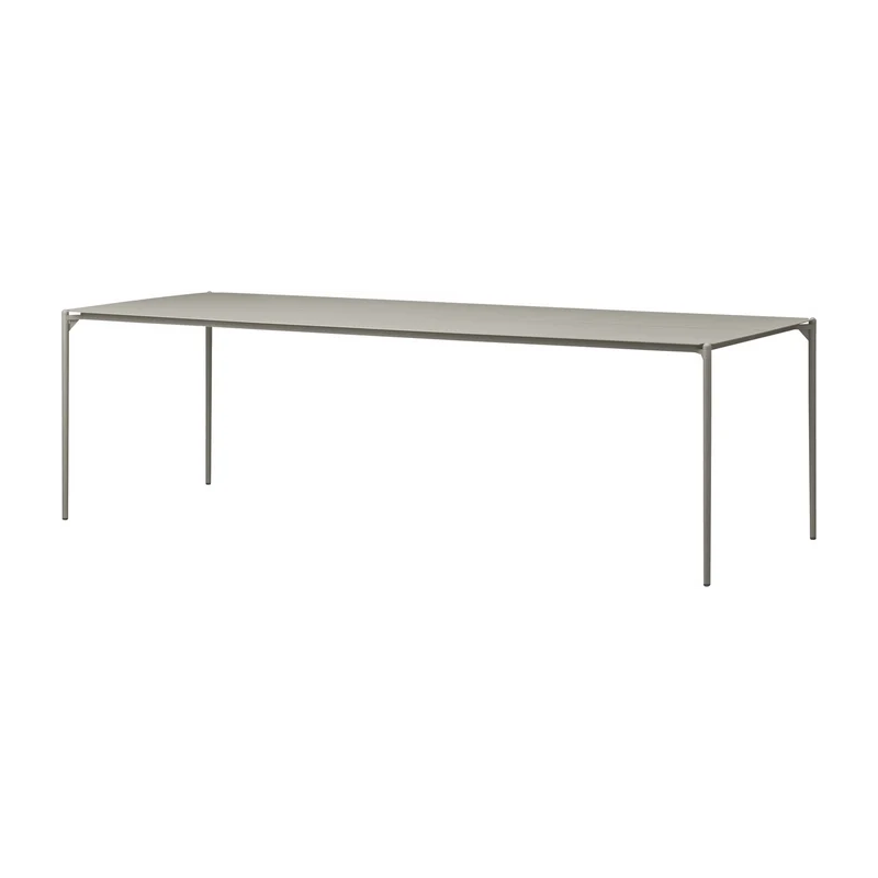 Table à manger en acier taupe 240 x 90 cm Novo - AYTM
