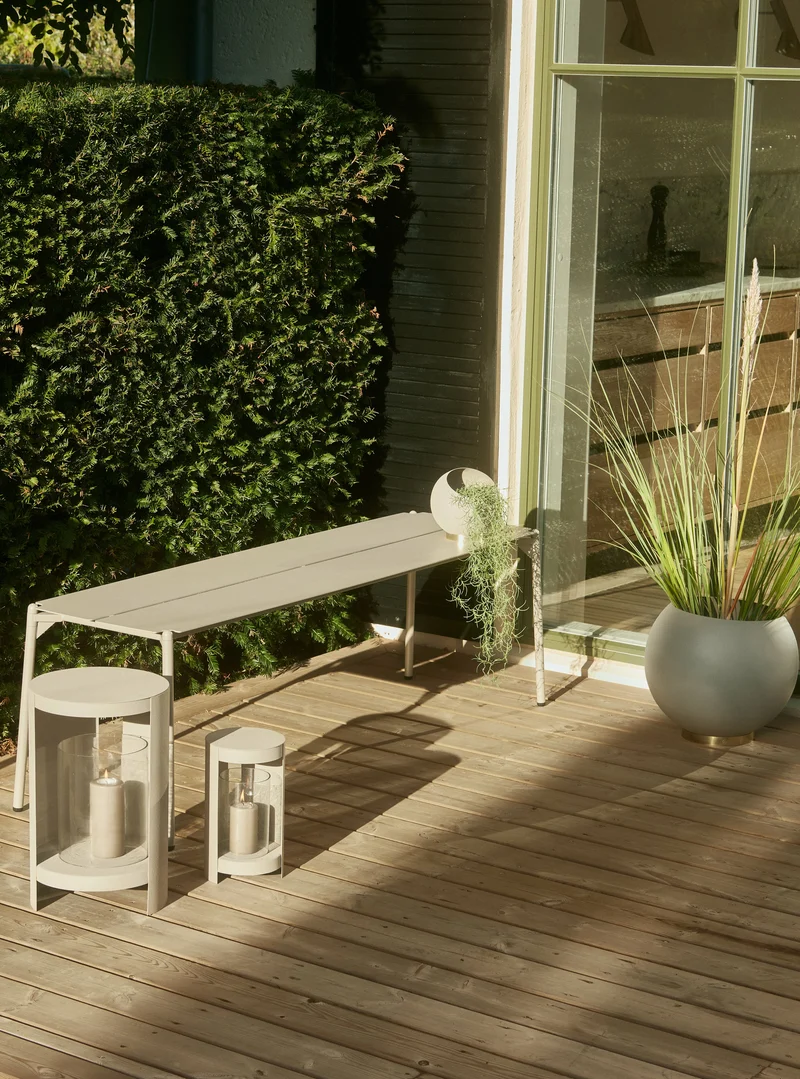 Banc de jardin en acier taupe 145 cm Novo - AYTM