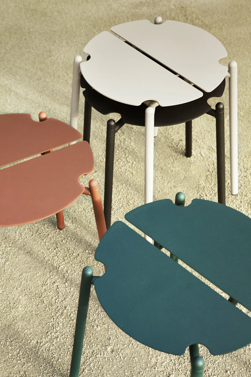 Tabouret en acier taupe 44 cm Novo - AYTM