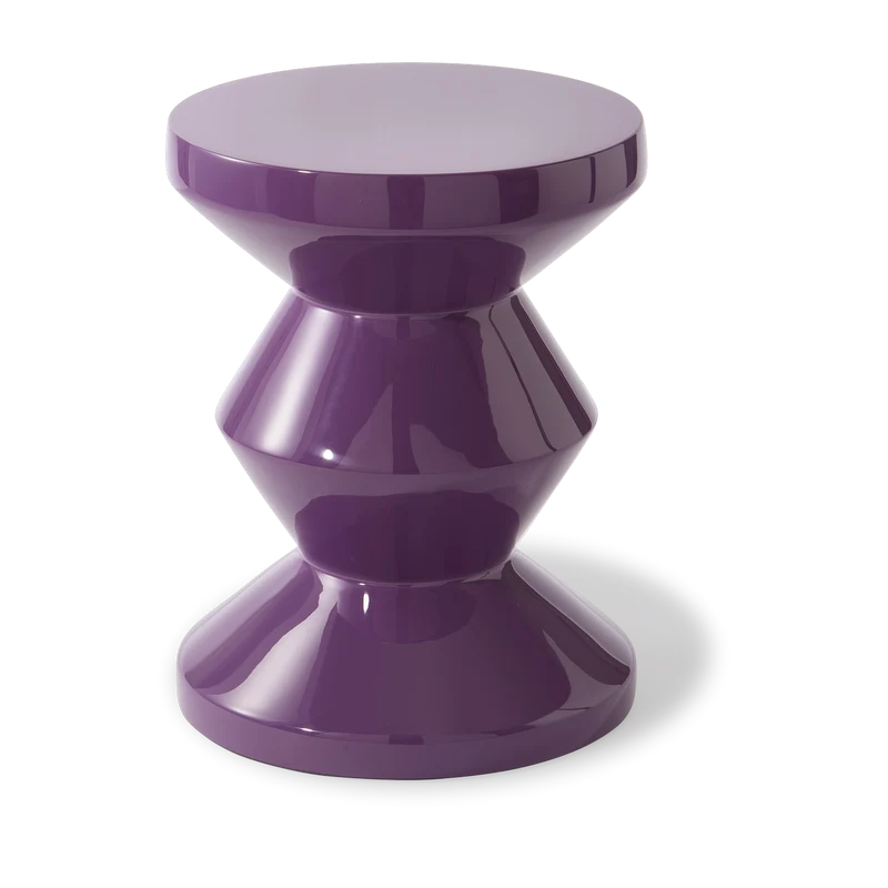 Table d'appoint laqué mauve foncé 46 cm Zig zag - Pols Potten