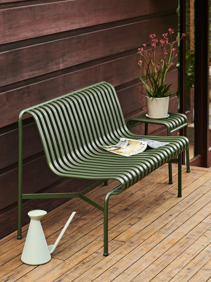 Banc de jardin sans accoudoir en métal rouge Palissade - HAY