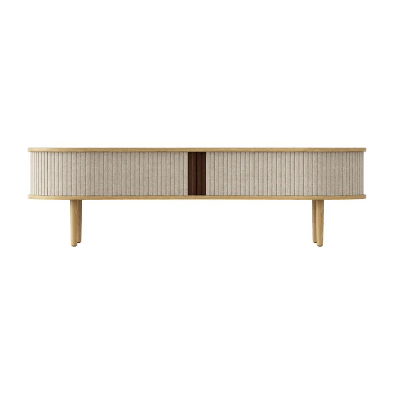 Meuble télévision en chêne naturel blanc 40 x 140 cm Audacious - UMAGE