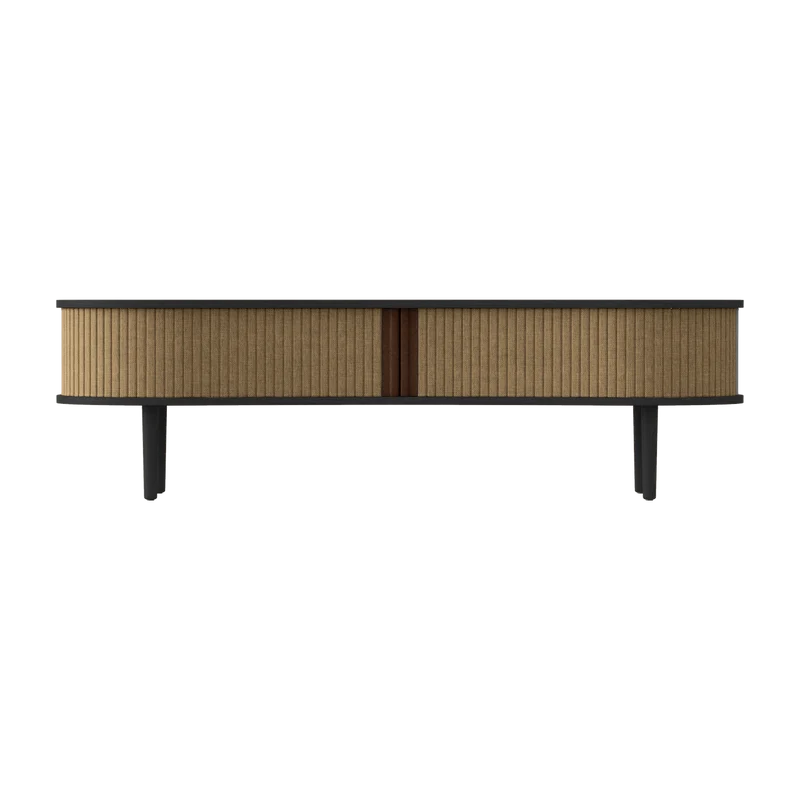 Meuble télévision en chêne noir et beige 40 x 140 cm Audacious - UMAGE