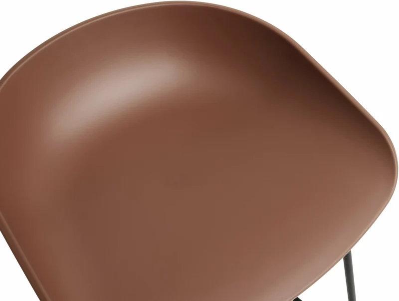 Tabouret de bar en plastique recyclé brique et pieds en acier noir 65 cm AAS 38 2.0 - HAY