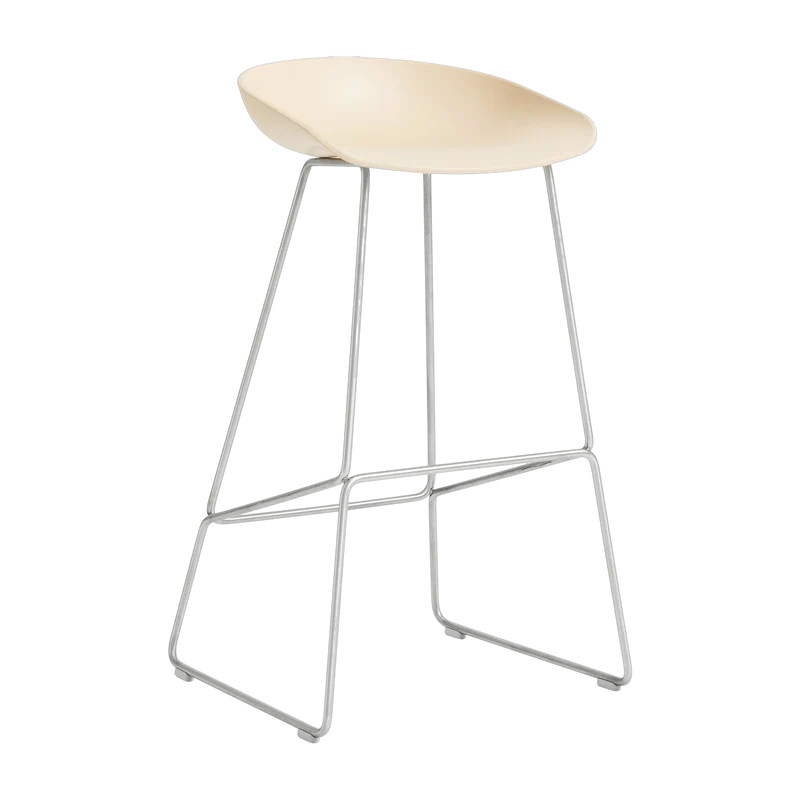 Tabouret de bar en plastique recyclé pêche et pieds en acier 75 cm AAS 38 2.0 - HAY