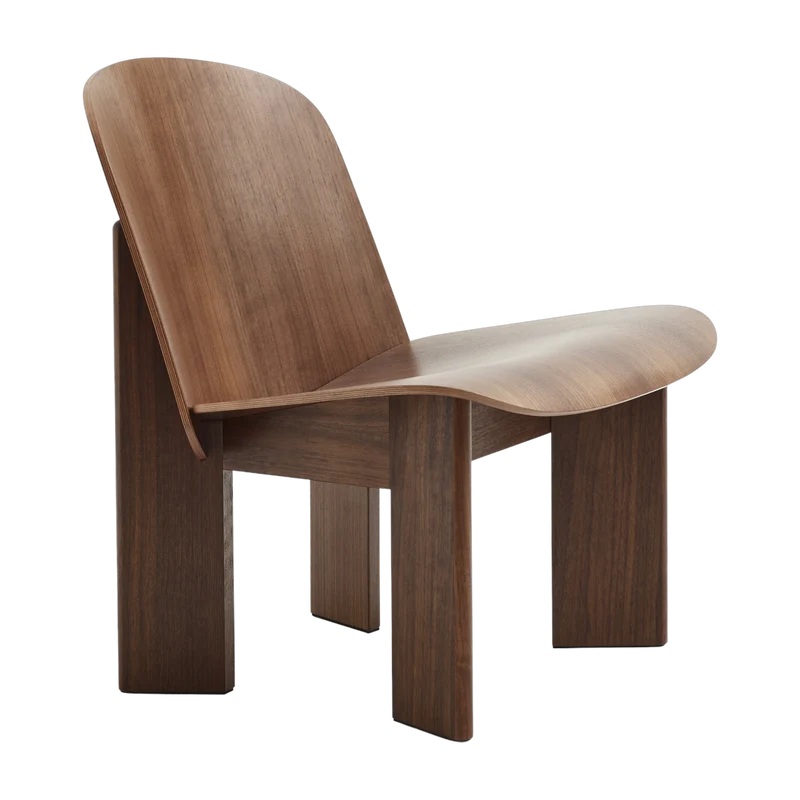 Fauteuil design esprit vintage en noyer naturel Chisel - HAY