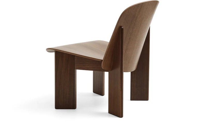 Fauteuil design esprit vintage en noyer naturel Chisel - HAY