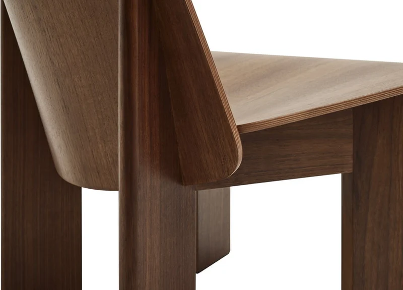 Fauteuil design esprit vintage en noyer naturel Chisel - HAY