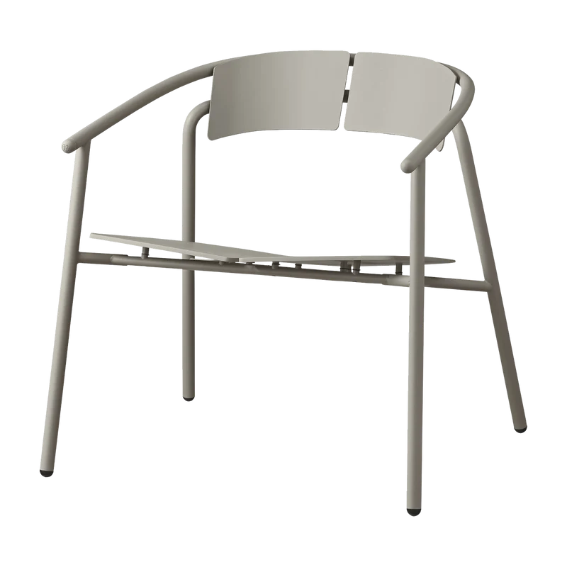 Chaise lounge de jardin avec accoudoirs en acier taupe Novo - AYTM