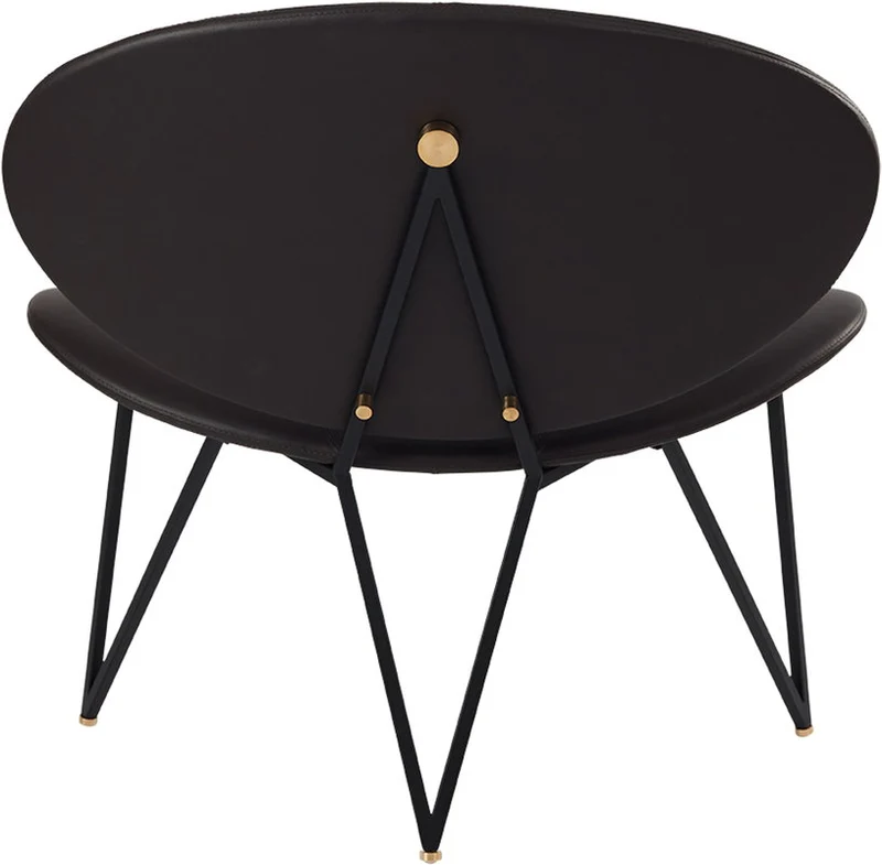 Fauteuil en cuir et piètement en acier noir Semper - AYTM
